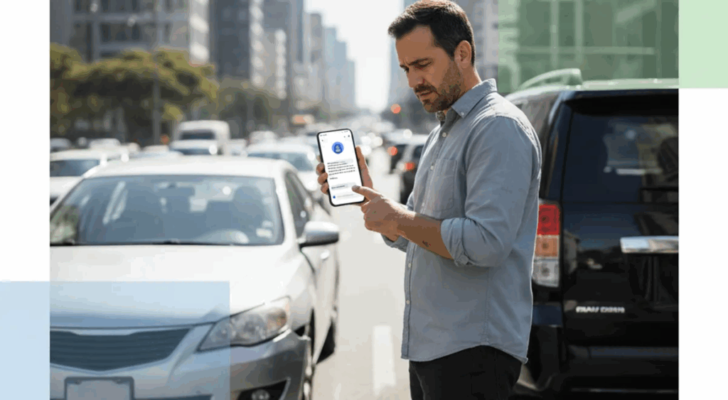 Automatización de reportes de siniestros
persona siendo atendida por una automatización en whatsapp mientras reporta un accidente de transito