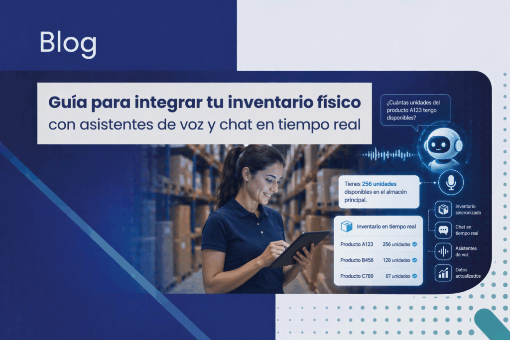 integrar tu inventario físico con asistentes de voz y chat en tiempo real