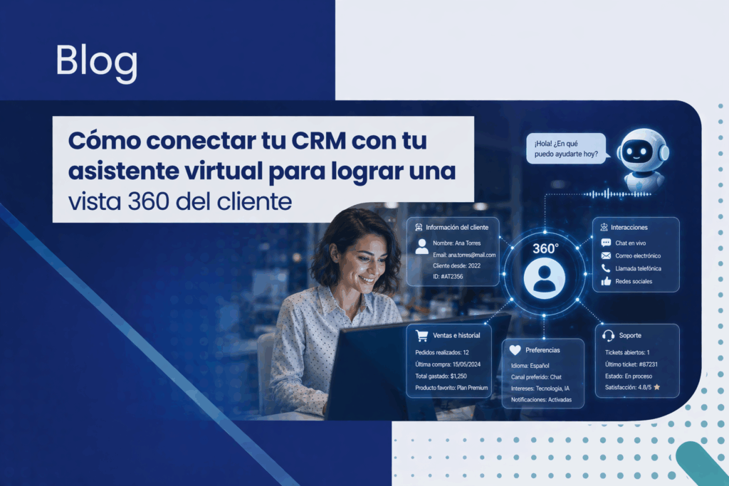Conectar tu CRM con un asistente virtual permite transformar conversaciones de WhatsApp, webchat o voz en datos estructurados que se sincronizan con el perfil del cliente para mejorar el contexto, la automatización y la atención comercial. Errores comunes al conectar un CRM con un asistente virtual Cada asistente virtual que tu empresa utiliza en WhatsApp, webchat o canales de voz genera señales valiosas dentro de conversaciones que, a simple vista, parecen solo texto. Intención, sentimiento, menciones de producto, nivel de urgencia y etapa de compra son algunos de los datos que ya existen en esas interacciones. El problema es que muchas veces quedan atrapados en los registros del canal de atención en lugar de llegar al CRM, donde realmente podrían cambiar la forma en que tu equipo vende, retiene y atiende. Esa desconexión tiene un impacto concreto. Equipos que trabajan con Salesforce, HubSpot o SAP terminan actualizando registros de forma manual después de cada conversación. Y, en muchos casos, ni siquiera lo hacen de manera consistente. El resultado suele verse así: Perfiles desactualizados dentro del CRM Agentes que empiezan cada interacción desde cero Clientes repitiendo información que ya compartieron en otro canal Cerrar esa brecha requiere que tres capas funcionen bien juntas: Una capa de extracción que convierta conversaciones en datos estructurados Una capa de integración que envíe esos datos al CRM con rapidez Una capa de gobernanza que mantenga la información limpia, trazable y útil Este tipo de conexión también potencia iniciativas de customer service automation, porque convierte cada conversación en una fuente activa de contexto para ventas y soporte. Arquitecturas basadas en eventos y procesamiento por lotes El enfoque más confiable para integrar conversaciones con el CRM suele apoyarse en eventos generados por cada interacción finalizada. Cuando una conversación termina, el sistema puede enviar automáticamente un paquete de datos estructurados hacia el CRM mediante herramientas de integración. Plataformas como Salesforce, HubSpot y SAP ya permiten este tipo de conexión a través de sus APIs. La dificultad no suele estar en “si se puede conectar”, sino en definir qué campos vale la pena extraer y cómo deben mapearse dentro del CRM. Formas más comunes de implementación Existen dos enfoques principales. Integración basada en eventos Cada conversación genera un disparador que envía datos como intención, entidades, sentimiento o siguiente acción sugerida hacia una herramienta de integración, que luego actualiza el CRM. Este modelo es especialmente útil en ventas y soporte cuando el equipo necesita contexto actualizado durante la jornada. Procesamiento por lotes En este caso, las conversaciones se agrupan y se procesan por bloques en horarios definidos. Después se consolidan, enriquecen y actualizan dentro del CRM. Este enfoque suele servir mejor para analítica, segmentación y scoring, donde la velocidad inmediata importa menos que la consistencia del dato. En muchas implementaciones, ambos modelos conviven. La información crítica se sincroniza rápido, mientras que los enriquecimientos más pesados se procesan después. Antes de seguir, vale la pena ver con claridad qué cambia en la práctica. Antes de la integración Después de la integración El agente ve solo nombre y email Ve contexto reciente de conversaciones e interacciones El cliente repite su problema El historial se transfiere automáticamente Etiquetado manual después de cada chat Campos estructurados se completan de forma automática Segmentación basada solo en compras Segmentación con intención, urgencia e interés declarado Cari AI ha desarrollado conectores de integración especialmente pensados para entornos de LATAM, donde WhatsApp suele ser el canal dominante. Eso facilita conectar la información conversacional con CRMs empresariales sin depender de flujos manuales. Cómo transformar conversaciones en datos estructurados dentro del CRM Cada conversación puede aportar información que el CRM normalmente no recibe por sí solo. Las categorías más útiles suelen ser estas: Intención detectada Entidades extraídas Sentimiento Resultado de la conversación Cuando esos datos se integran correctamente, el CRM deja de ser un registro estático y pasa a comportarse como un perfil vivo del cliente. Ejemplo de mapeo de datos Señal del chat Campo CRM (ejemplo Salesforce) Lógica de actualización “cancelar suscripción” Contact.Churn_Risk__c = Alto Sobrescribir “Plan Premium” Opportunity.Product_Interest__c Agregar Sentimiento negativo Contact.Last_Sentiment_Score__c Actualizar Escalado a humano Case.Escalation_Flag__c Crear caso “la próxima semana” Opportunity.Close_Date_Estimate__c Actualizar Este tipo de estructura también mejora lo que ve el agente antes de responder. En vez de abrir el CRM y encontrar solo datos básicos, puede recibir una vista previa con: Últimos temas conversados Tono de la interacción previa Intereses o riesgos detectados Acciones pendientes Eso reduce el tiempo de descubrimiento al inicio de cada conversación y mejora la continuidad entre canales. Del dato conversacional a la automatización comercial El valor de esta integración no está solo en guardar información, sino en activar decisiones. Por ejemplo, si un cliente muestra señales de churn, ese dato puede disparar automáticamente una acción específica dentro del CRM o de la plataforma de automatización: Una oferta de retención Una alerta a un ejecutivo de cuenta Una priorización en la cola de atención Una campaña segmentada Ahí es donde el CRM deja de ser pasivo y empieza a funcionar como una capa operativa con contexto real. En muchos casos, ese valor se potencia todavía más cuando esta capa conversacional se conecta con sistemas operativos críticos del negocio. Por ejemplo, en procesos de gestión de personal, soluciones como un software de control de horarios y asistencia en la nube permiten estructurar y automatizar datos clave como horarios, asistencia, novedades y liquidación de nómina. Cuando este tipo de plataformas se integran con un asistente conversacional, las interacciones dejan de ser solo soporte y pasan a ser una fuente activa de información operativa. Un colaborador que reporta una novedad por chat, solicita un permiso o detecta una inconsistencia en sus horas trabajadas puede convertirse automáticamente en un dato estructurado que impacta la liquidación, los reportes y la toma de decisiones. Este tipo de integración no solo reduce errores manuales, sino que conecta la conversación con el núcleo operativo de la empresa, ampliando el alcance del CRM más allá de ventas y soporte. Ese contexto también mejora la capacidad de respuesta del asistente virtual, generando un ciclo en el que las conversaciones enriquecen el CRM y el CRM mejora futuras conversaciones. KPIs clave para medir si la integración realmente aporta valor No alcanza con conectar sistemas. Hay que medir si esa conexión mejora algo importante para el negocio. Estas son tres métricas especialmente útiles. Métrica Qué mide Por qué importa Tiempo promedio de atención (AHT) Cuánto tarda una interacción Ayuda a medir eficiencia operativa Porcentaje de perfiles enriquecidos Cuántos contactos tienen datos conversacionales útiles Indica si el CRM realmente gana contexto Resolución en primer contacto (FCR) Cuántos casos se resuelven sin recontacto Refleja mejor experiencia y menos fricción Más que perseguir un porcentaje aislado, conviene mirar la tendencia. Si el equipo empieza a responder con más contexto, necesita menos preguntas básicas y resuelve mejor, la integración está aportando valor. Estas métricas no solo reflejan eficiencia operativa, sino también el impacto directo de la integración en la experiencia del cliente y en la calidad de las decisiones comerciales. Implementación: empezar simple para no romper la confianza del equipo Uno de los errores más comunes es intentar integrar todo desde el principio. La forma más segura de avanzar es empezar con un alcance acotado. Por ejemplo: Un canal, como WhatsApp Un objeto del CRM, como Contact Tres campos clave, como intención, sentimiento y último tema Eso permite validar la calidad de datos, revisar errores y ajustar el mapeo antes de escalar. Stack mínimo necesario Para este tipo de proyecto, el stack básico suele incluir: Una capa de procesamiento de lenguaje Una herramienta de integración o conexión Un CRM con acceso por API Un panel de monitoreo para revisar fallos y calidad de datos Si la empresa ya trabaja con automatización conversacional, esta capa puede integrarse de forma natural con otras soluciones como módulo de agentes, chatbot, voicebot o flujos de seguimiento más complejos. Gobernanza y cumplimiento: la parte que no conviene dejar para después A medida que más datos conversacionales llegan al CRM, la gobernanza se vuelve central. No alcanza con sincronizar información. También hace falta asegurar: Cumplimiento con normativas locales Registro del origen de cada dato Consentimiento del usuario Protección de información sensible En mercados como Colombia, México o Perú, esto no es un detalle técnico. Es parte del diseño correcto de la integración. El verdadero valor aparece cuando se forma un ciclo Las empresas que mejor aprovechan este tipo de integración no la tratan como una conexión puntual, sino como un sistema que se retroalimenta. El ciclo funciona así: Las conversaciones enriquecen el CRM El CRM mejora el contexto del asistente Mejores respuestas generan datos más útiles Cuando ese ciclo se consolida, la vista del cliente deja de ser una foto estática y empieza a convertirse en una capa viva de contexto comercial y de soporte. Ahí es donde Cari AI deja de ser solo una pieza técnica dentro del flujo y pasa a convertirse en una forma de activar mejor el CRM a partir de conversaciones reales. Convierte tu CRM en una capa activa de contexto Integrar un CRM con un asistente virtual no debería verse solo como una conexión técnica entre sistemas. Bien resuelto, este tipo de integración convierte cada conversación en una fuente útil de contexto para ventas, soporte y automatización. Con Cari AI, las empresas pueden transformar conversaciones en datos accionables, enriquecer perfiles en el CRM y construir una atención más consistente entre canales. El objetivo no es solo guardar información. Es hacer que el equipo trabaje con más contexto y menos fricción en cada interacción. Preguntas frecuentes sobre cómo conectar tu CRM con tu asistente virtual ¿Cuánto tiempo tarda en verse el impacto de esta integración? Depende del alcance inicial, de la calidad de los datos y del nivel de adopción interna. En muchos casos, los primeros efectos se notan relativamente rápido en tareas operativas, especialmente cuando el equipo deja de actualizar campos manualmente y empieza a trabajar con mejor contexto dentro del CRM. ¿Qué CRM son compatibles con este tipo de integración? Los CRMs empresariales más conocidos, como Salesforce, HubSpot o SAP, suelen ofrecer APIs y estructuras suficientes para este tipo de proyecto. La diferencia real no suele estar en la plataforma, sino en cómo se diseña el mapeo de datos y la lógica de actualización. ¿Cómo se protege la privacidad de la información conversacional? La integración debe contemplar reglas claras de consentimiento, trazabilidad y protección de datos sensibles. También es importante que cada actualización pueda rastrearse hasta su fuente conversacional y que el uso de esa información respete la normativa local aplicable. ¿Se puede implementar en varios canales al mismo tiempo? Sí, pero no suele ser la mejor forma de empezar. Lo más recomendable es validar primero un canal, comprobar que los datos son útiles y consistentes, y luego extender la lógica al resto de los puntos de contacto. ¿Cómo se evita que datos poco confiables contaminen el CRM? La forma más segura es comenzar con pocos campos, priorizar señales de alta confianza y revisar la calidad durante una etapa inicial de validación. En casos sensibles, también conviene incorporar revisión humana antes de activar automatizaciones más complejas.