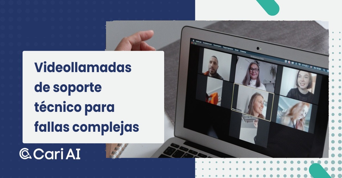 Videollamadas de soporte técnico brindando asistencia para resolver fallas complejas en tecnología.