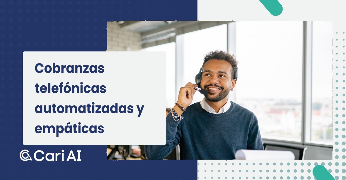 Cobranzas telefónicas automatizadas y empáticas, ilustración de tecnología y atención al cliente.