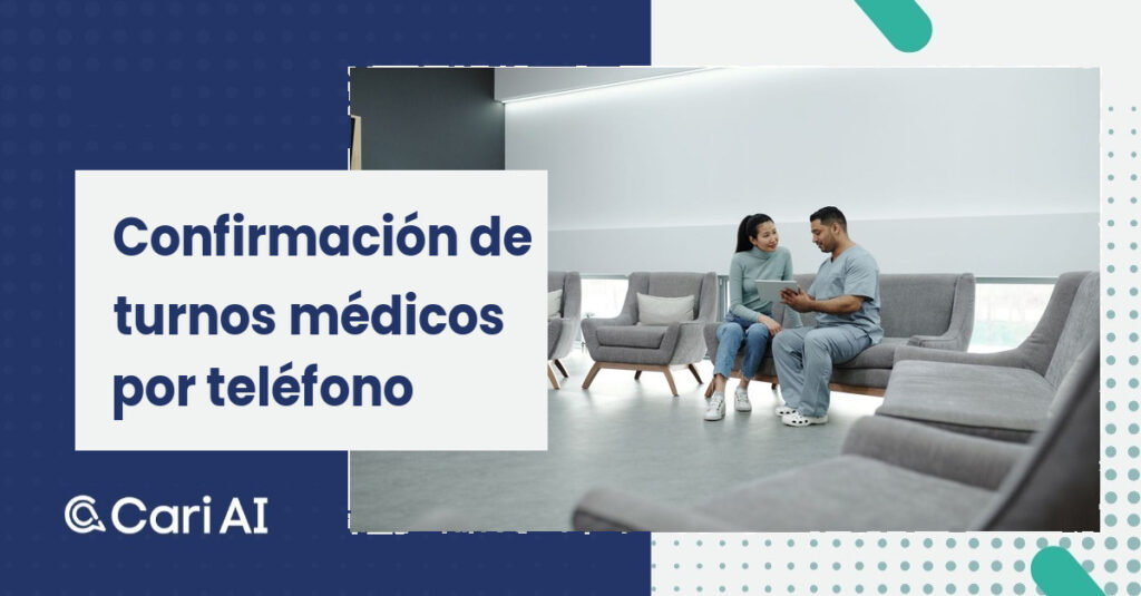 Dos personas conversando en la sala de espera de un centro de salud.